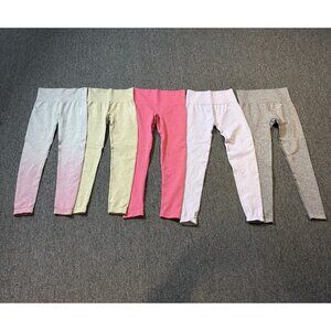 GYMSHARK Womens XS Lot of 5 Seamless Athletic Compression Leggings Multicolor